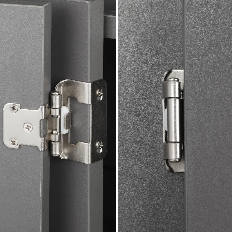 HOME MASTER HARDWARE 50 Packs (25 Pairs) 1/2" Overlay Cabinet Hinges, Self-Closing Semi Partial Wrap Kitchen Cabinet Door Hinge, Nickel Hinges for Kitchen/Cupboard Doors - Image 2